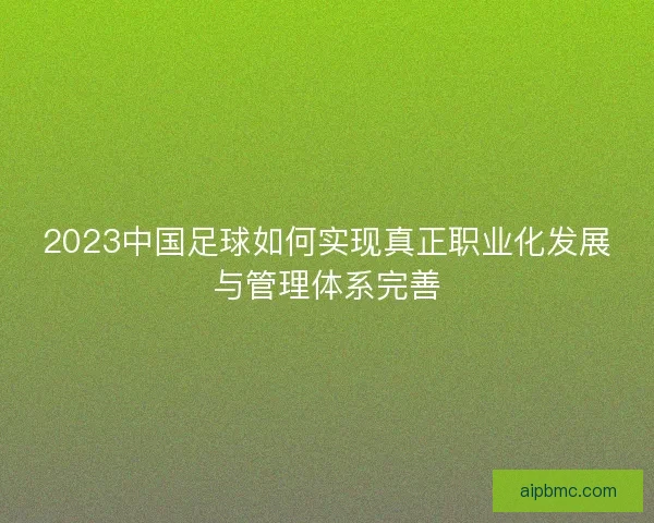 2023中国足球如何实现真正职业化发展与管理体系完善